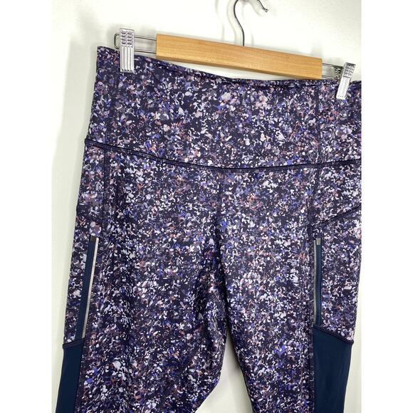 Athleta Rainier Purple Blue Printed Mesh Tight Leggings Women's Plus Size 1X - Picture 5 of 9